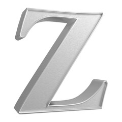 Silver 3D Font Letter Z uppercase