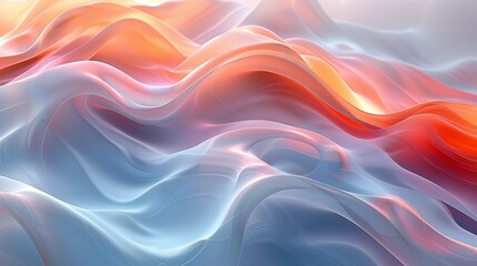 Obraz premium A serene abstract background with flowing curves and lines in soft pastel tones, creating a harmonious and calming design that evokes a sense of movement and tranquility. Abstract Backgrounds
