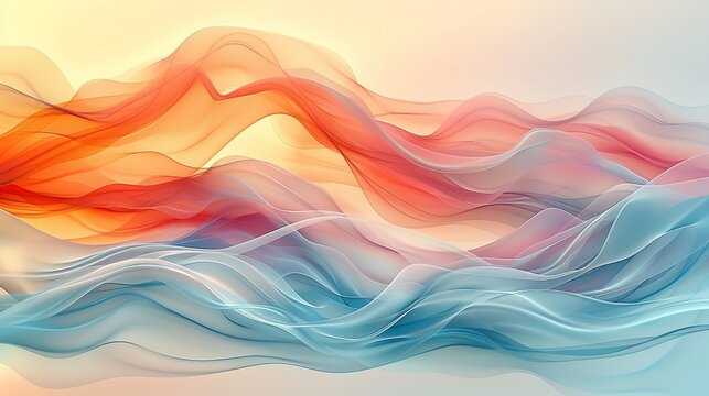 A serene abstract background with flowing curves and lines in soft pastel tones, creating a harmonious and calming design that evokes a sense of movement and tranquility. Abstract Backgrounds