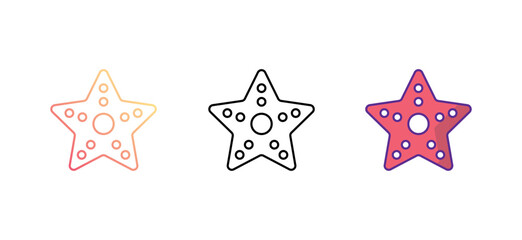 Starfish icon design with white background stock illustration