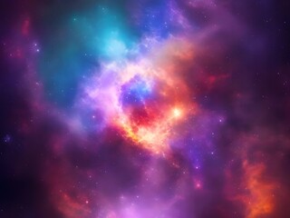 Naklejka premium Vibrant Nebula and Galactic Mystery - High-Resolution Space Backgrounds