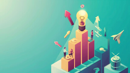 3D business and business marketing, bar graphs, solutions, business investment ideas, online business marketing, partnerships, financial technology analysis and research and