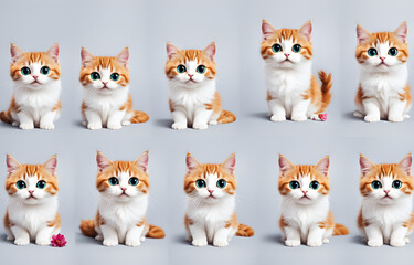  Cartoon cat wearing hats and necklaces
，Duoge Comics. Multi grid emoticons, multiple animal avatars and expressions
