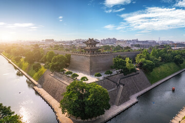 Majestic Ancient City Wall at Sunrise