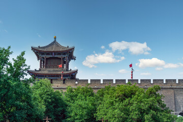 Historic Chinese Watchtower and City Wall