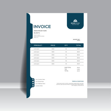 Unique and professional Invoice design template for company bill form business invoice. Innovative design, with creative design and creative color. For your business.