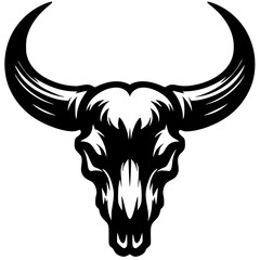 Bull head skull silhouette