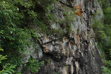 Colorful side of a mountain