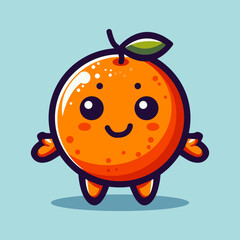 Fruite orange mascot illustration 1