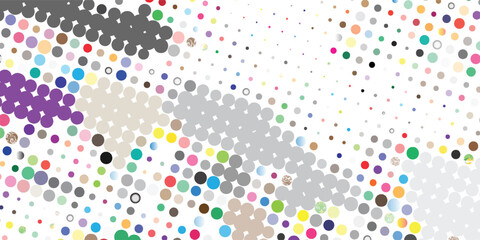 Light Blue, Yellow vector banner with circles, spheres. Abstract spots. Background of Art bubbles in halftone style with colored gradient.