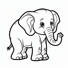 Obraz premium cartoon of a Elephant children coloring book page