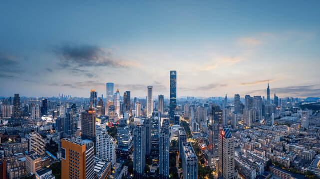 Fototapeta Majestic City Skyline at Dusk