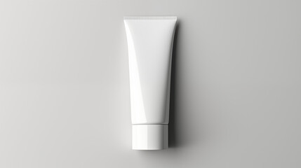 Tube of cream and toothpaste on white background