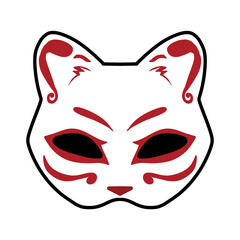 red mask on white background