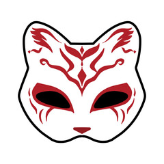 red mask on white background