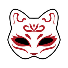 red mask on white background