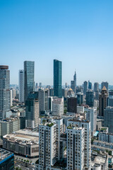 Modern Urban City Skyline Under Blue Sky