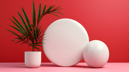 Fototapeta premium Red Easter egg with ribbon and bow surrounded by various tags like egg, food, organic, fresh, and more