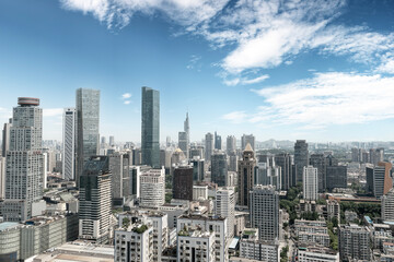 Fototapeta premium Modern City Skyline Under Clear Sky