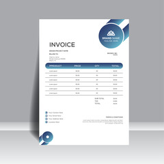 Creatively designed Invoice featuring imaginative color schemes. For your company. By use corporate and modern shapes creative Invoice design