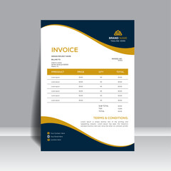 Creatively designed Invoice featuring imaginative color schemes. For your company. By use corporate and modern shapes creative Invoice design
