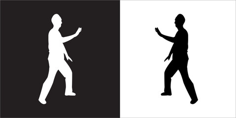  IIlustration Vector graphics of Tai-Chi Silhouette icon