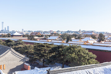 Obraz premium winter Forbidden city covered with snow, Beijing, China