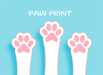 papercut style dog or cat pawprint background for fauna fun