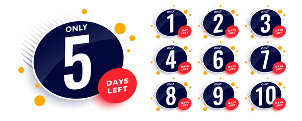 online sale countdown timer with number of days left badge