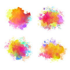 wet and messy paint splatter background in pack of four