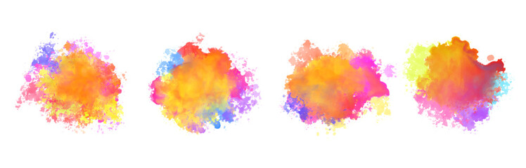 brush stroke style liquid splatter background in set of four