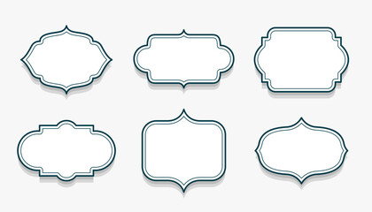 collection of empty vintage frame sticker design