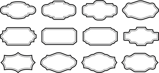 Fototapeta premium Vintage frames collection. Decorative vintage frames, label frames, ornamental frame, decoration elements, rectangular shape frames set isolated on white background