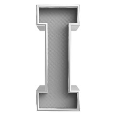 Silver 3D Font Letter I uppercase