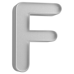 Silver 3D Font Letter F uppercase