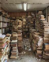 Obraz premium Gently used books offer affordable reading options and promote recycling and sustainability.