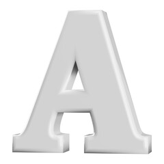 Silver 3D Font Letter A uppercase