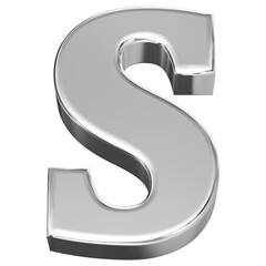 Silver 3D Font Letter S uppercase