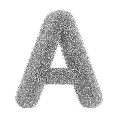 Silver 3D Font Letter A uppercase
