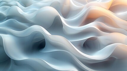 Obraz premium Gentle waves of white and light grey blending into a subtle gradient, forming a clean and modern abstract background suitable for professional or minimalist designs. Abstract Backgrounds
