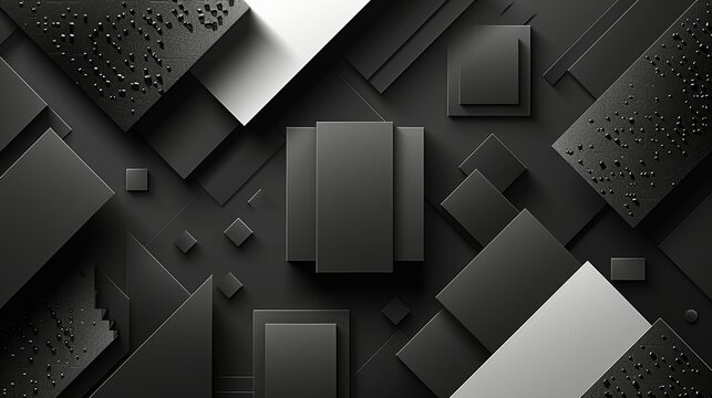 Elegant black and white abstract background with intricate geometric patterns and a touch of grey, creating a sophisticated and timeless visual effect. Abstract Backgrounds Illustration, Minimalism,