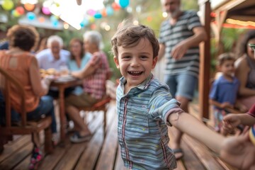 Fototapeta premium Capturing a joyous sense of celebration in a relaxed family setting, the unconventional home demonstrates community care