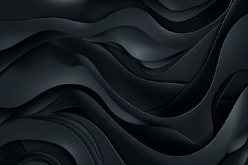 Fototapeta premium A black wavy background with white lines