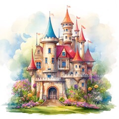 pink castle in the spring