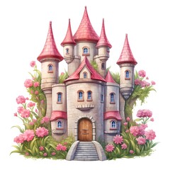 pink castle in the spring