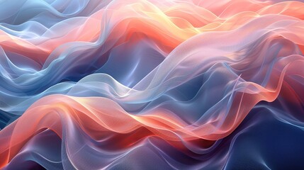 Fototapeta premium Abstract digital art featuring intersecting lines in peach fuzz and chambray blue, conveying a sense of movement and energy, suitable for tech-related designs. Abstract Backgrounds Illustration,