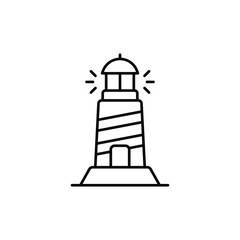 Lighthouse icon design with white background stock illustration