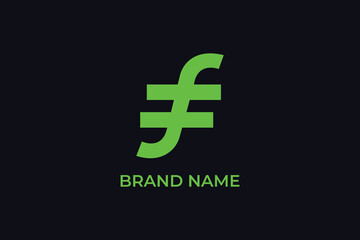 euro currency symbol on blue background, letter F finance business logo, letter F equal sign logo