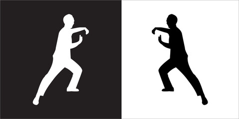  IIlustration Vector graphics of Tai-Chi Silhouette icon