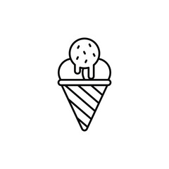 Ice Cream Cone icon design with white background stock illustration